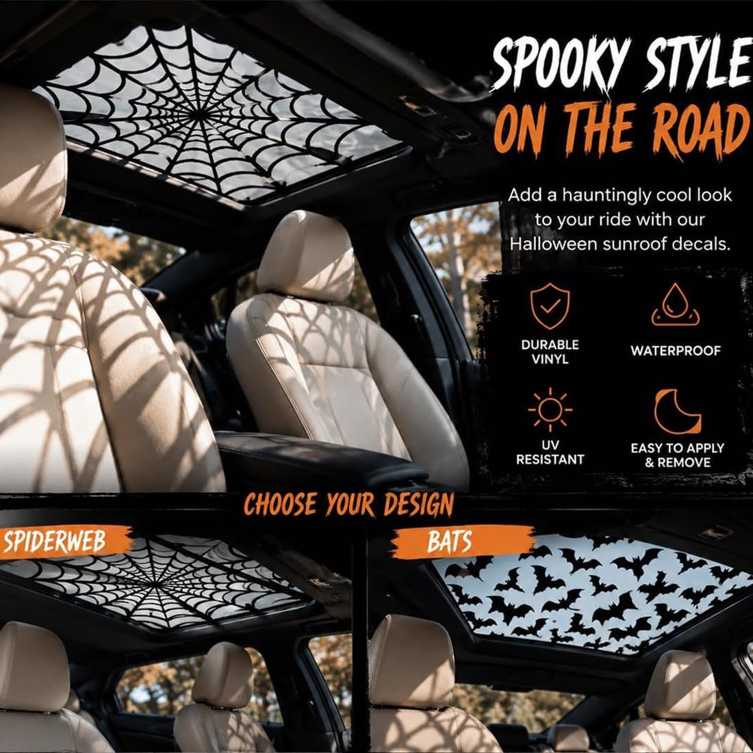 Car Sunroof Stickers Halloween - Spider Web Halloween Decoration 评论和价格