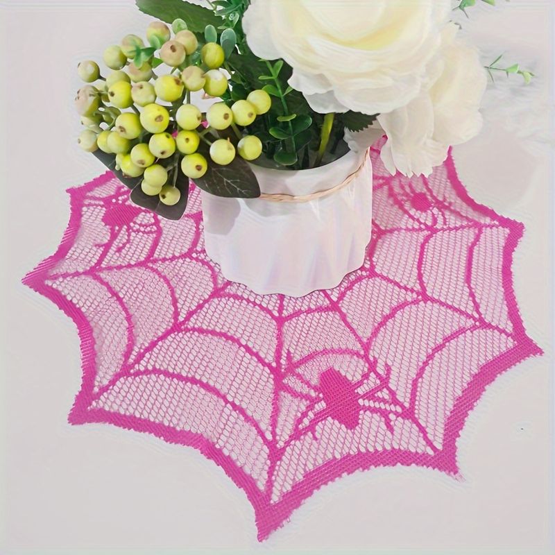 VIKAMA Rose Red Lace Spider We - Spider Web Halloween Decoration 评论和价格