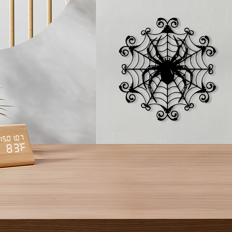 1Vintage Spider Web Metal Wall - Spider Web Halloween Decoration 评论和价格
