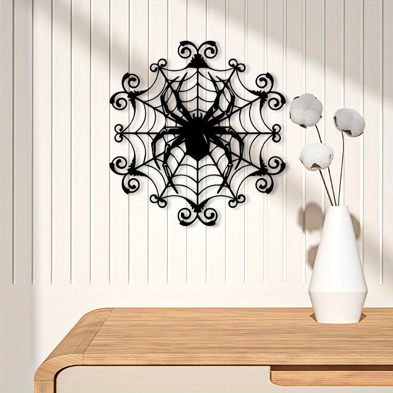 1Vintage Spider Web Metal Wall - Spider Web Halloween Decoration 评论和价格