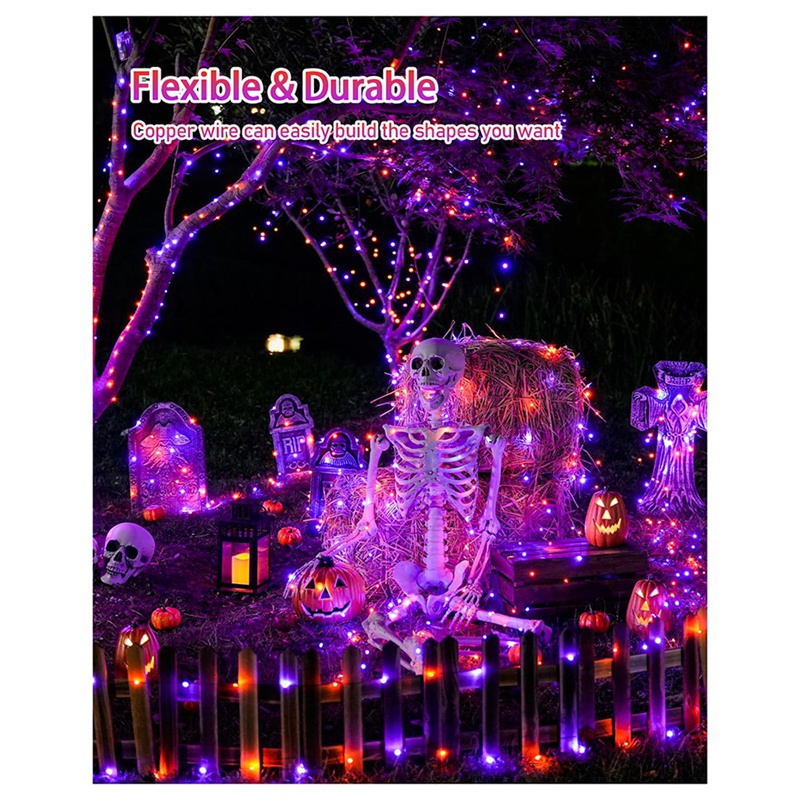 DT16 Solar Halloween String Li - Halloween Led String Lights Orange 评论和价格