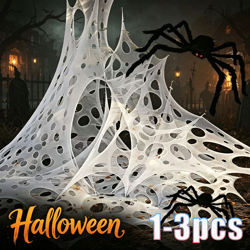 1x2m 1X4m 2x4m Fake Spider Web - Spider Web Halloween Decoration 评论和价格