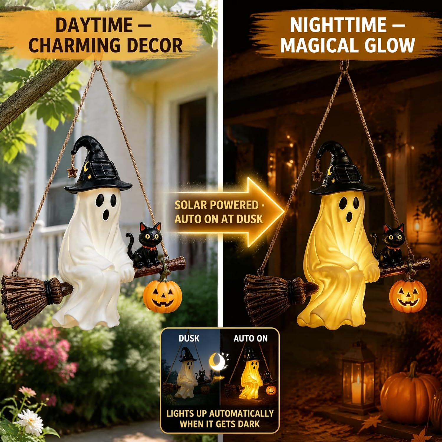 Solar Ghost Chandelier Hallowe - Pumpkin Lantern Halloween 评论和价格