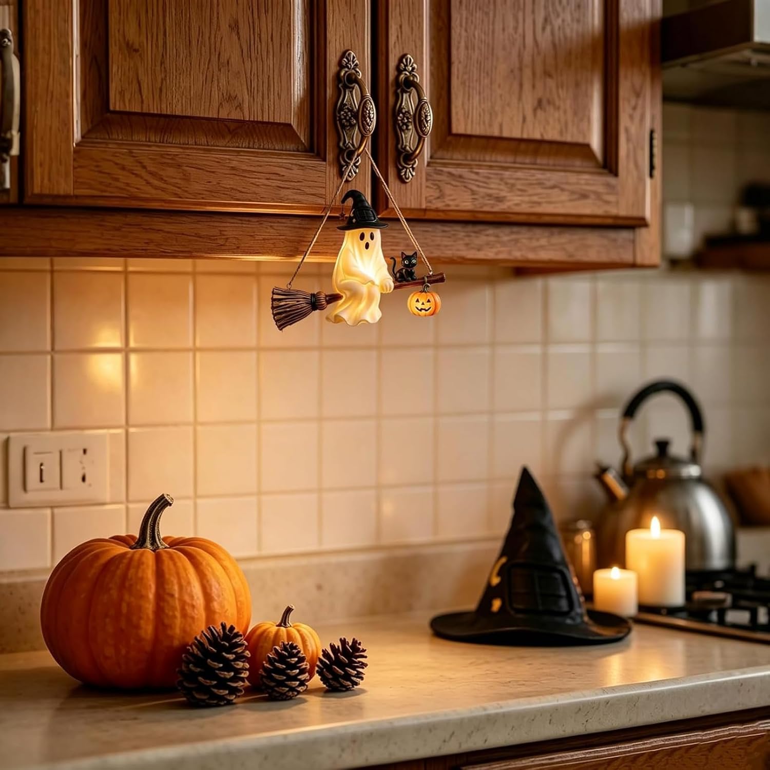 Solar Ghost Chandelier Hallowe - Pumpkin Lantern Halloween 评论和价格
