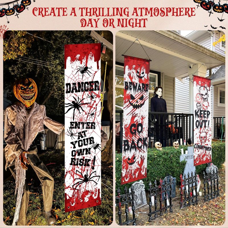 VIKAMA Halloween Porch Door Co - Halloween Skeleton Decoration 评论和价格