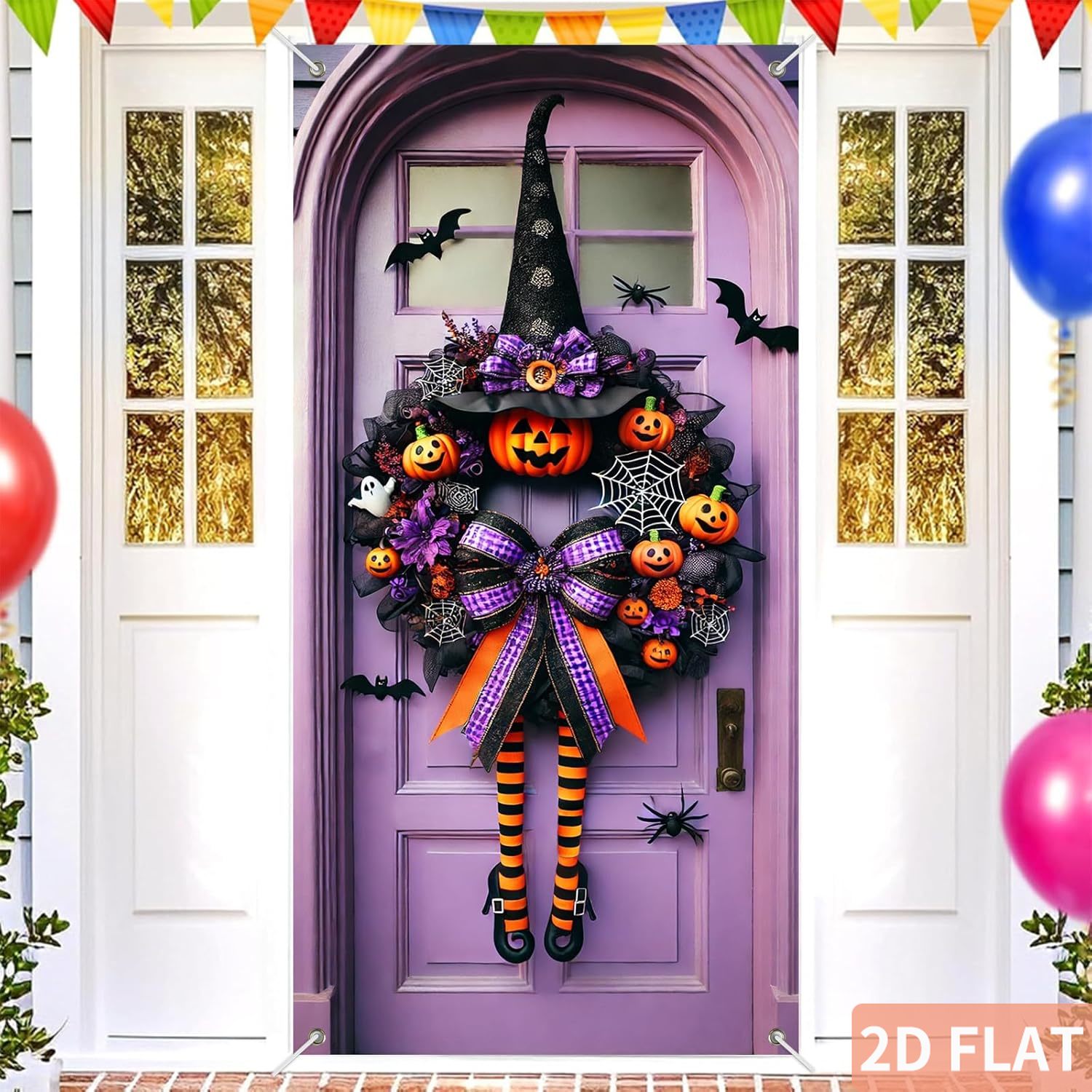 Halloween Witch Wreath Door Co - Spider Web Halloween Decoration 评论和价格