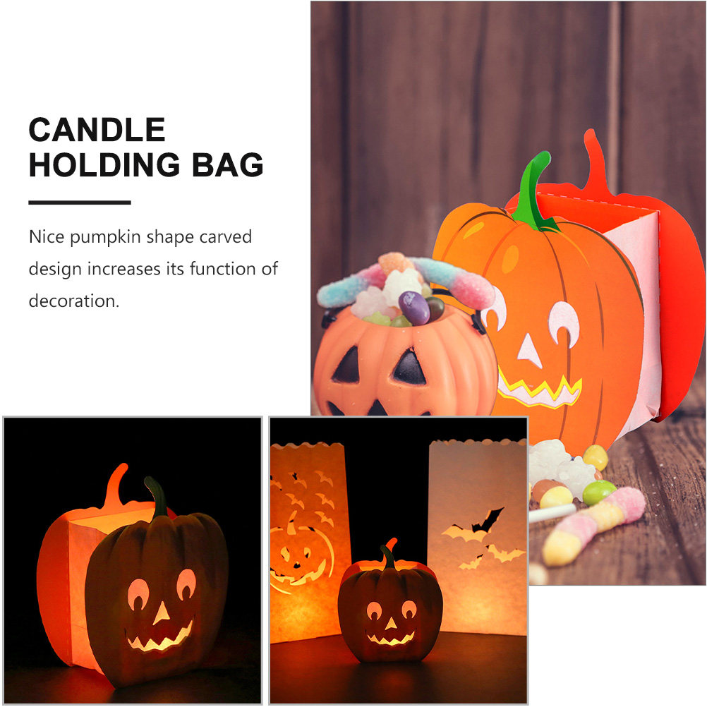 12Pcs Decorative Bags Pumpkin  - Pumpkin Lantern Halloween 评论和价格