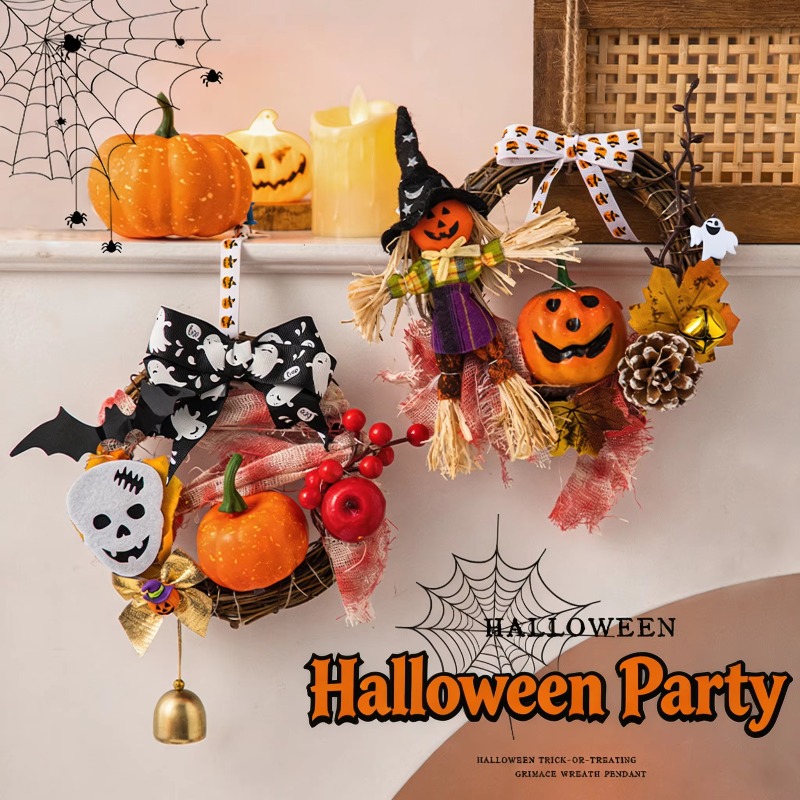 DIY Halloween Wreath Kit with  - Halloween Pumpkin Decor Led 评论和价格