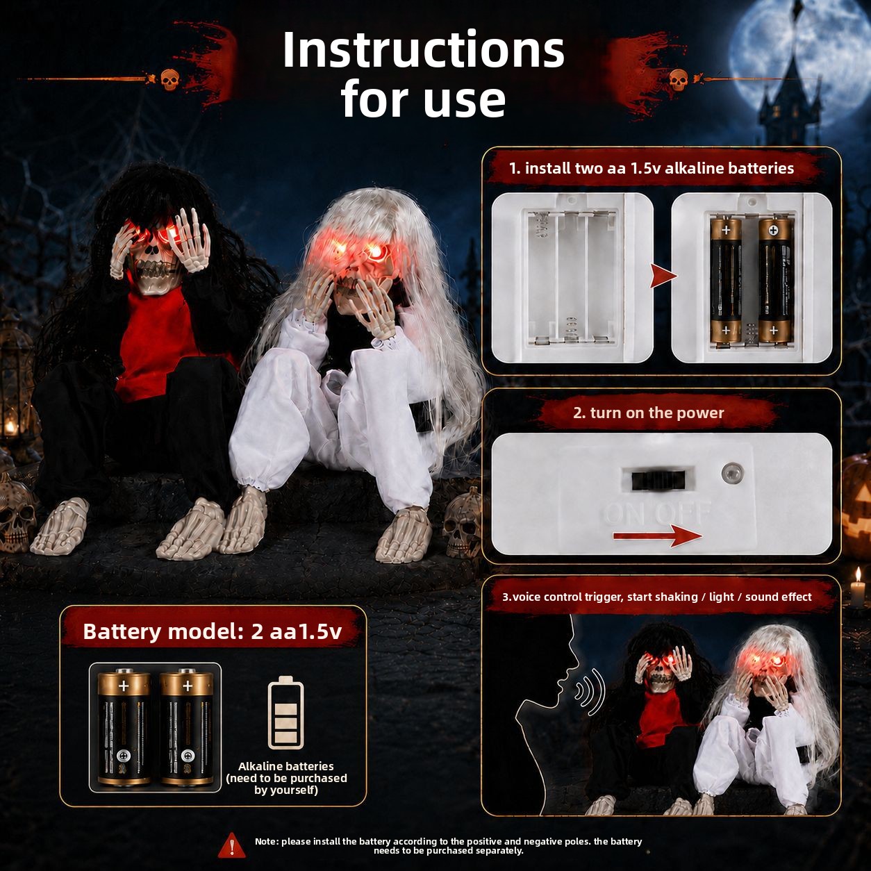 Halloween Outdoor Garden Sitti - Halloween Skeleton Decoration 评论和价格