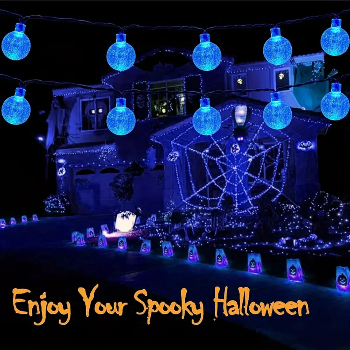 1pc 12m 100 LED Halloween Purp - Halloween Led String Lights Orange 评论和价格