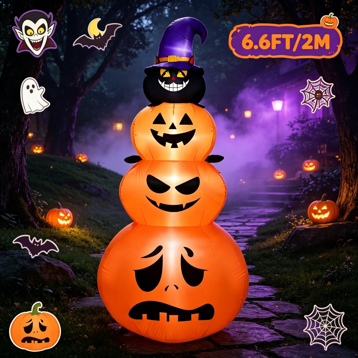 Outdoor Holiday Decorations Ha - Halloween Pumpkin Decor Led 评论和价格