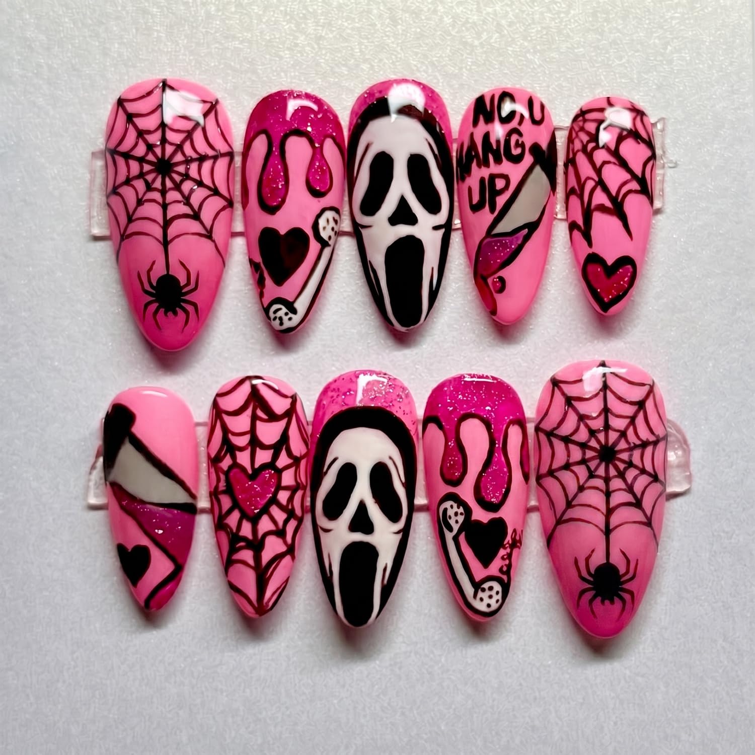 Halloween Press on Nails Hallo - Spider Web Halloween Decoration 评论和价格