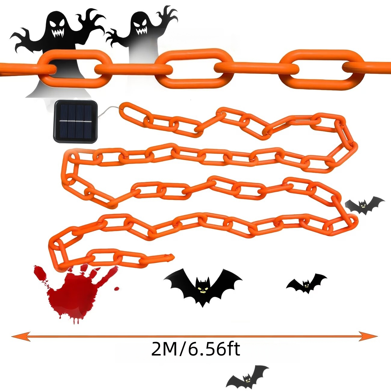 78.74in Halloween Outdoor Sola - Halloween Led String Lights Orange 评论和价格