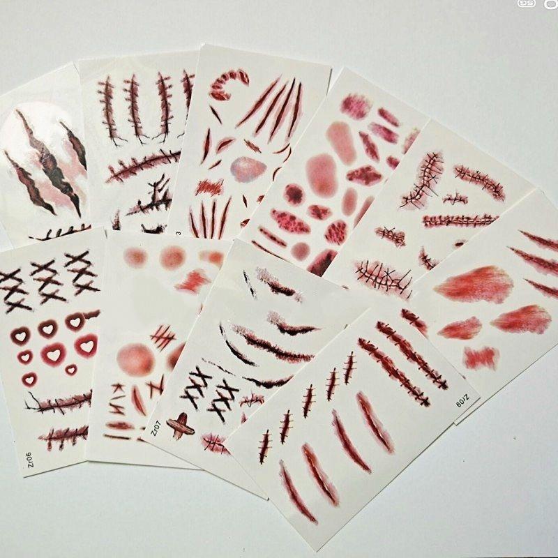 30pcs Halloween Tattoo Sticker - Spider Web Halloween Decoration 评论和价格