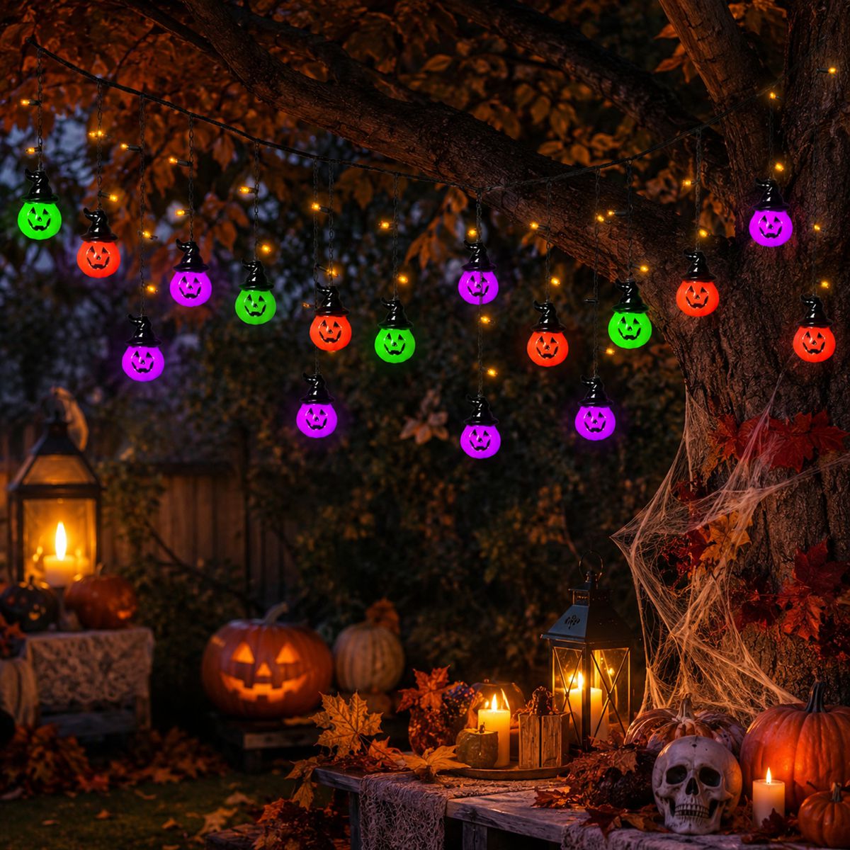 1pc Halloween Horrible 10 Witc - Halloween Led String Lights Orange 评论和价格