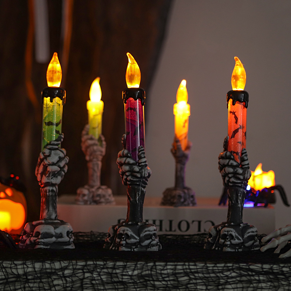 Halloween Skeleton Hand Candle - Halloween Pumpkin Decor Led 评论和价格