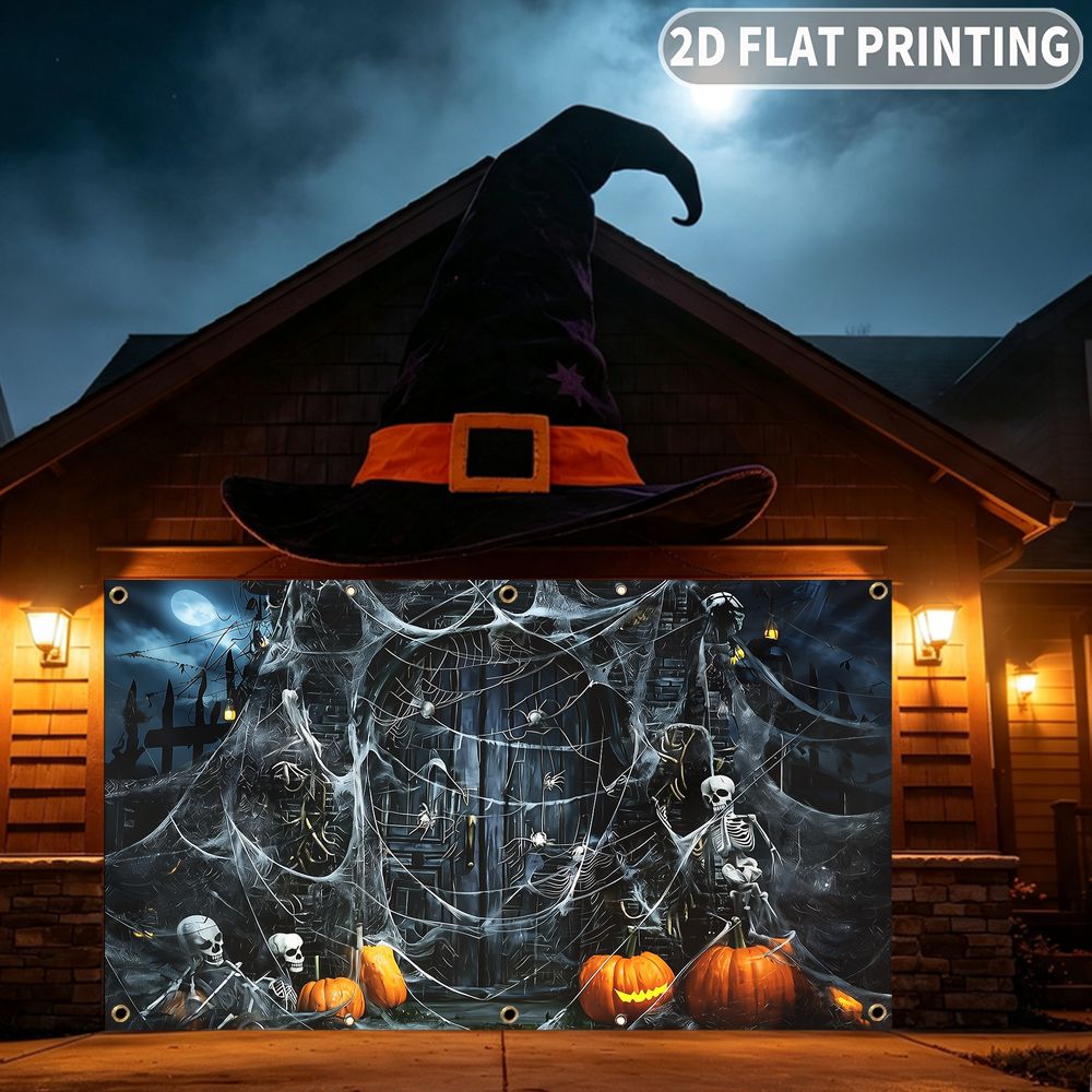 1pc 2D FLAT Halloween Party Ga - Spider Web Halloween Decoration 评论和价格