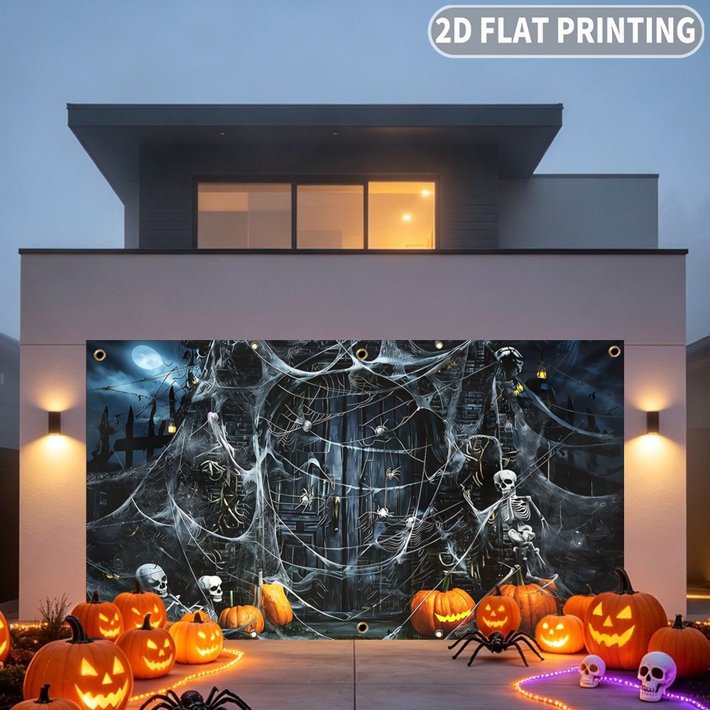 1pc 2D FLAT Halloween Party Ga - Spider Web Halloween Decoration 评论和价格